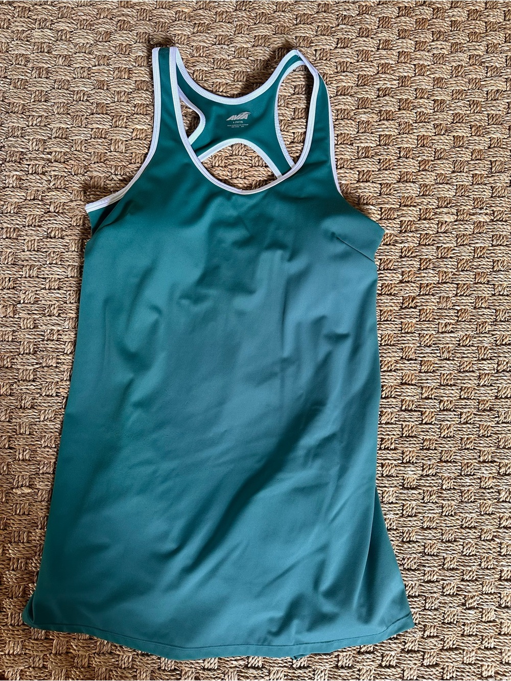 Avia Teal Athletic Tennis Dress Built In Shorts Pockets Racerback L 12-14